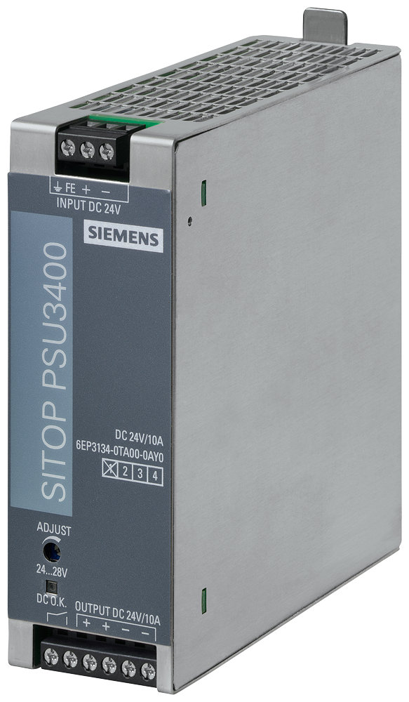 Siemens SITOP 6EP31340TA000AY0 PSU3400 Stabilized Power Supply Module, 24 VDC Input, 24 VDC Output, 10.8 A Input, 10 A Output