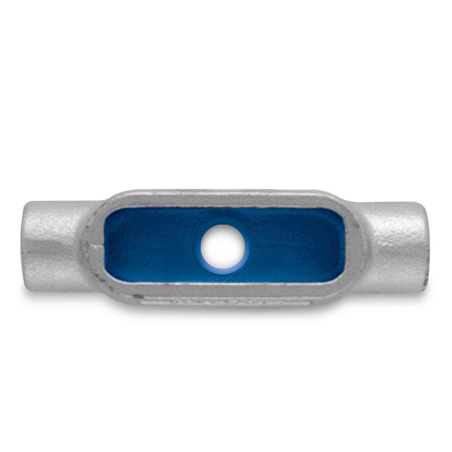 T&B® T400M 35 Series Type T Conduit Body, 4 in Hub, 324 cu-in Capacity, Malleable Iron, Aluminum Acrylic Coated/Zinc Plated