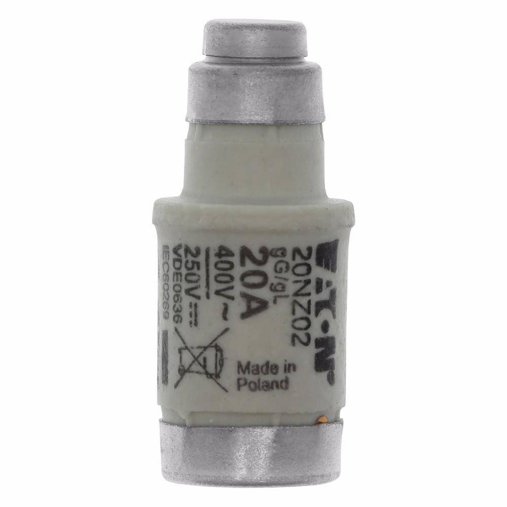 Edison 20NZ02 NZ Series Type D0 Time Delay Neozed Fuse, 20 A, 400 VAC, 50 kA Interrupt, Class: gG/gL, Cartridge Body