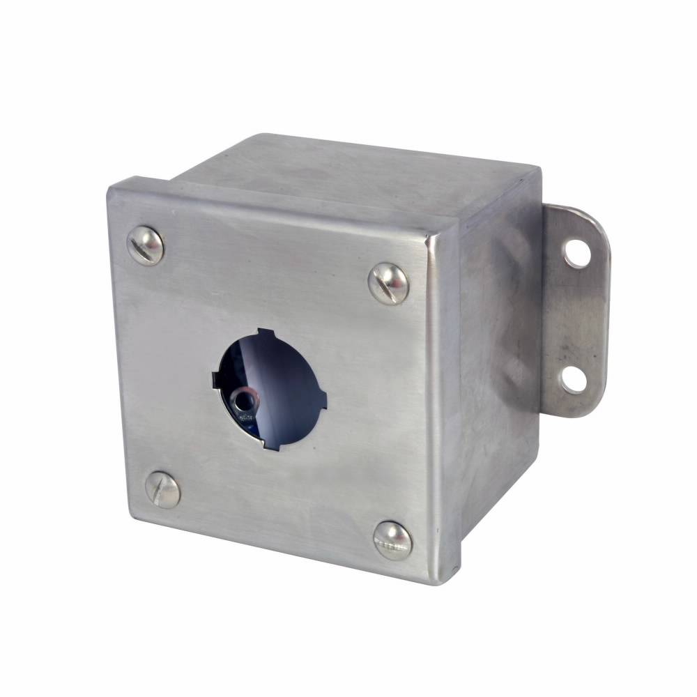 EATON 10250TN33 1-Element Heavy Duty Oiltight/Watertight Pushbutton Enclosure, 5.7 in L x 3.8 in W x 4.1 in D, NEMA 4/4X/12 NEMA Rating, 304 Stainless Steel