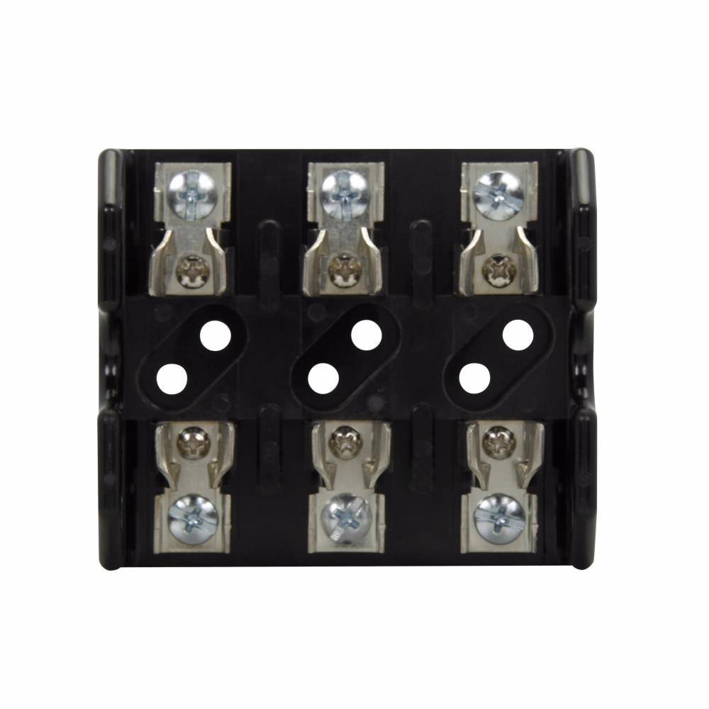 Edison T60030-3SR Open Style Fuse Block, 600 VAC/VDC, 1/2 to 30 A, T Class, 18 to 10 AWG Wire, 3 Poles