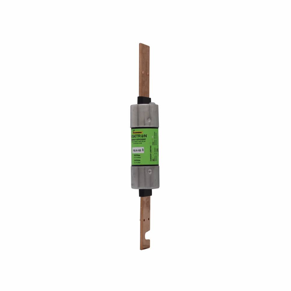 Bussmann Fusetron™ FRS-R-100 Advanced Protection Current Limiting Energy Efficient Low Voltage Time Delay Fuse, 100 A, 600 VAC/300 VDC, 20/200 kA Interrupt, RK5 Class, Cartridge Body