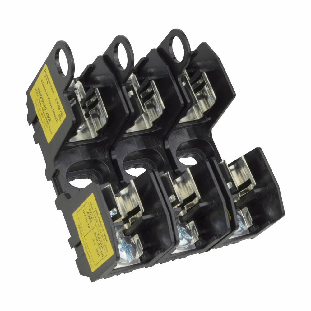 Edison HM25030-3SR Modular Fuse Block, 250 VAC, 30 A, Class: H, 18 to 10 AWG Wire, 3 Poles