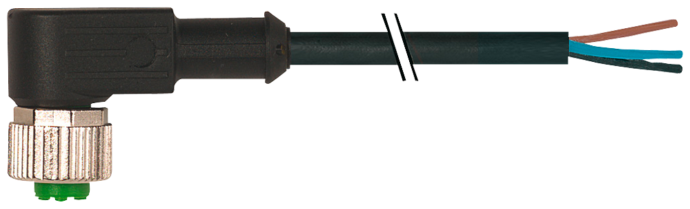 Siemens 3RK19024GB504AA0 Pre-Assembled Control Cable, M12 Angled Plug/Screw Connector, 5 m L Cable, 4 Poles, A-Coded Keyway