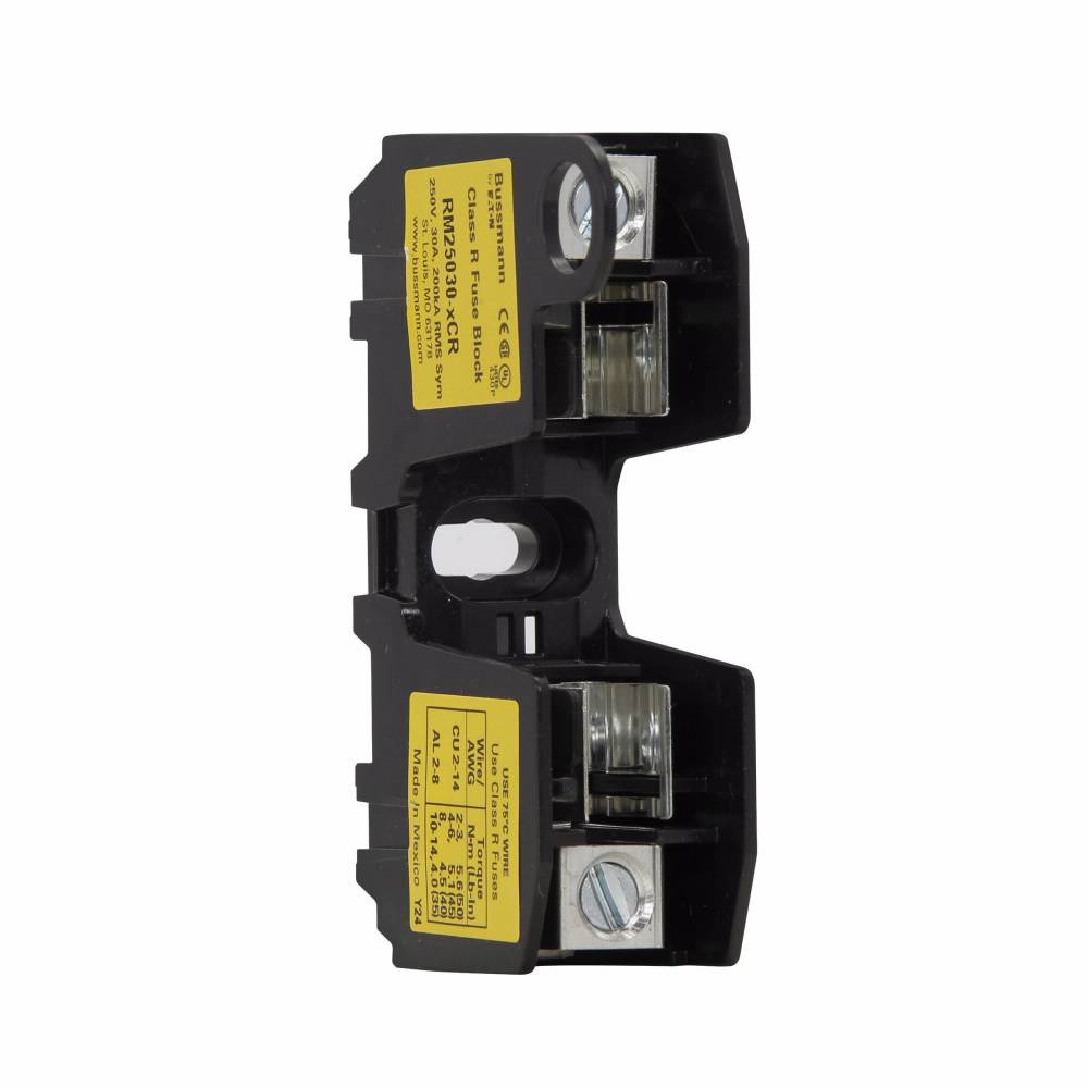 EATON Edison HM25030-1CR Modular Fuse Block, 250 VAC, 30 A, Class: H, 14 to 2 AWG, 8 to 2 AWG Wire, 1 Pole