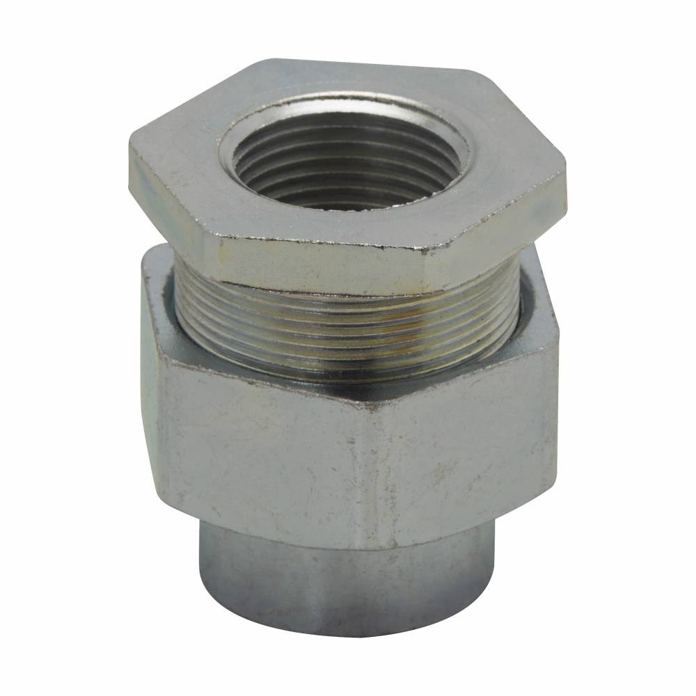 EATON Crouse-Hinds UNF105 Dust-Ignitionproof Explosionproof Female Conduit Union, 1/2 in, Steel, Electro-Galvanized