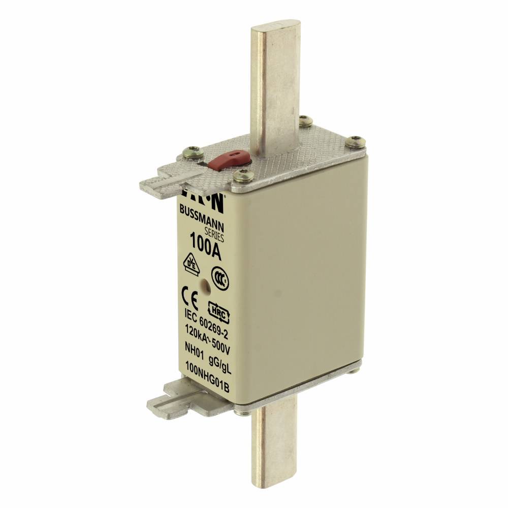 Edison 100NHG01B Fuse Link With Metal Gripping Lug, 500 VAC, 100 A