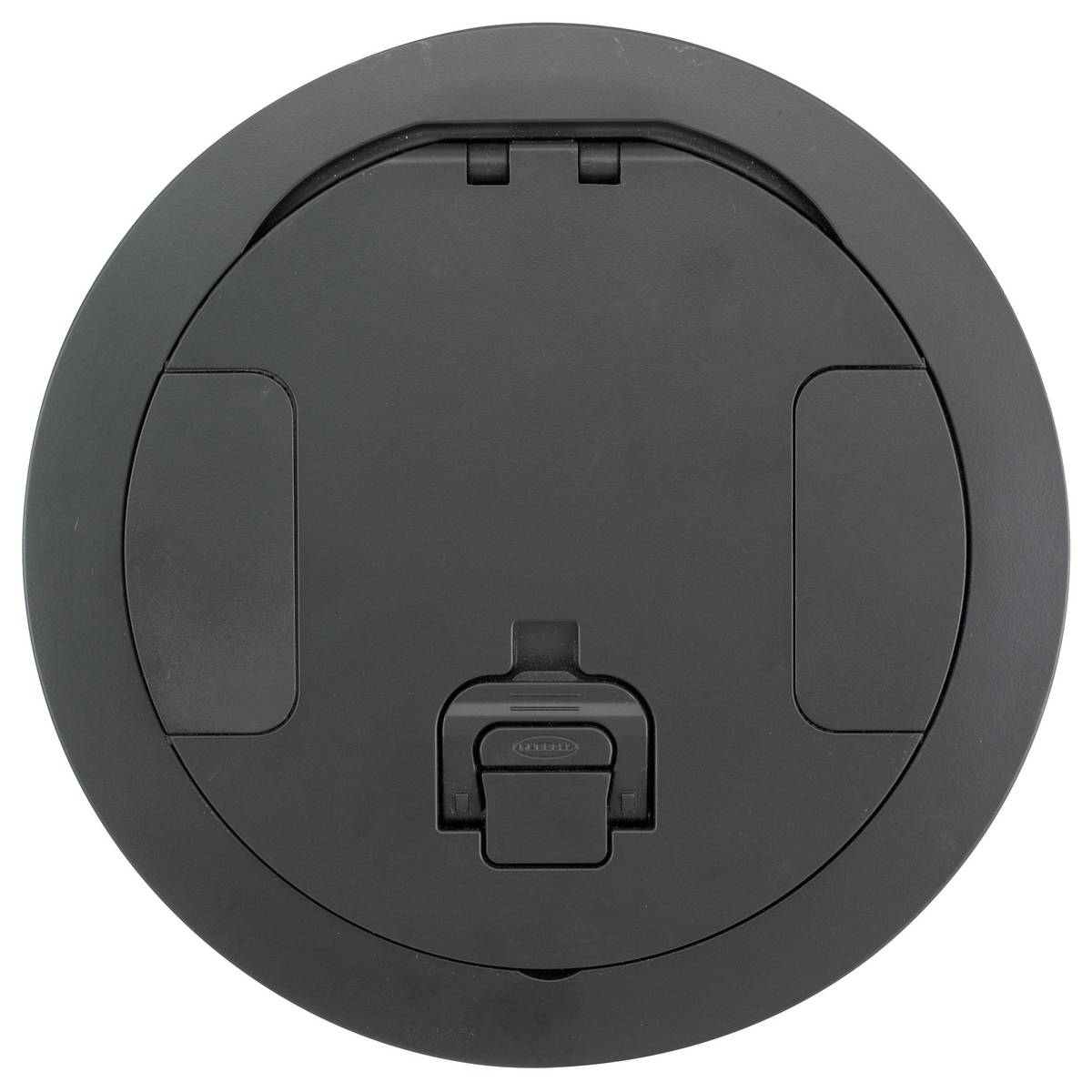 PREMISE WIRING SystemOne™ CFBS1R8CVRBLK CFB2G Standard Floor Box Cover, 8 in Dia, 1.3 in D, Die Cast Aluminum