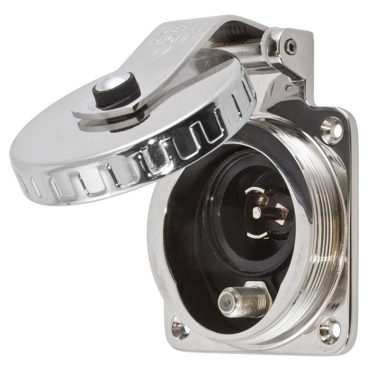 Wiring Device-Kellems HBLPHTVSS Grounding Standard Sized Screw Mount Watertight Hull Inlet, 2 Poles, 3 Wires, Black