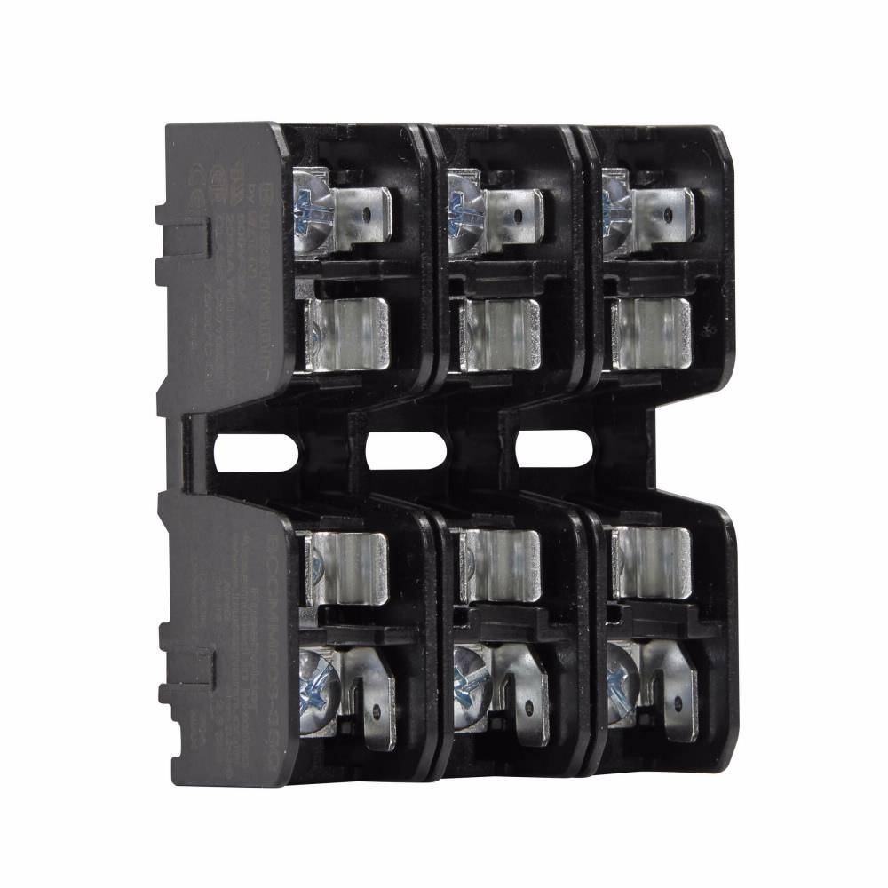 Edison BCCMM603-3SQ BMM Supplemental Modular Ferrule Fuse Block, 600 VAC/VDC, 30 A, 3 Poles