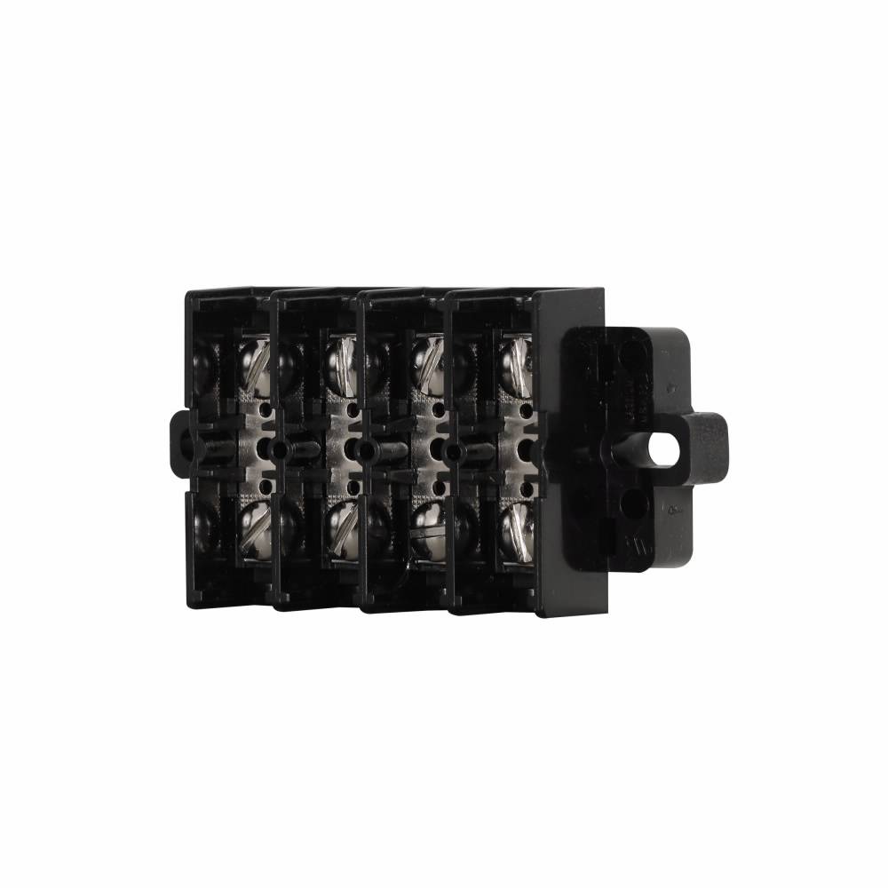 EATON TBU4 NEMA Modular Universal Mounting Block, 600 V, 50 A, 8 AWG Wire, 4 Poles, Base Mount