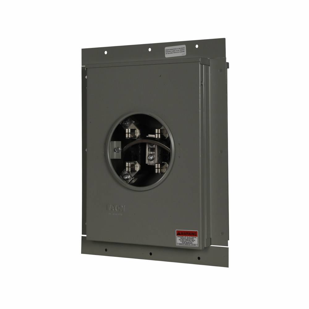 EATON 1009449CH 1-Position 3-Wire Meter Socket, 600 VAC, 200 A, 1 ph Phase