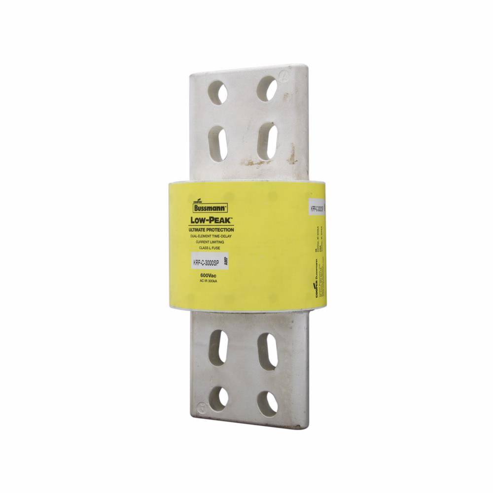 Bussmann Low-Peak™ KRP-C-3000SP Current Limiting Time Delay Fuse, 3000 A, 600 VAC/300 VDC, 300/100 kAIC Interrupt, L Class, Cartridge Body