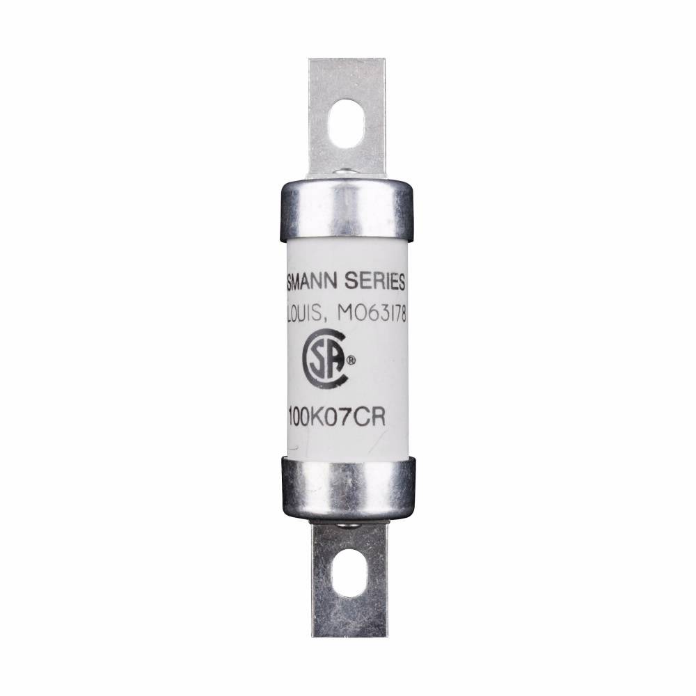 Bussmann 100K07CR HRC Form II Canadian Current Limiting Fuse, 100 A, 600 VAC/250 VDC, 200 kA Interrupt, Cartridge Body
