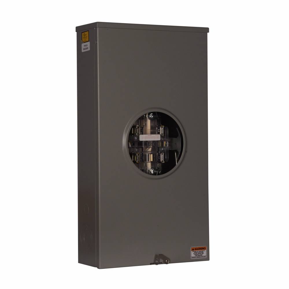 EATON Cutler-Hammer 1008632CH 3-Wire 1-Position Commercial Service Single Meter Socket With Lever Bypass, 600 VAC, 200 A, 1/3 Phase