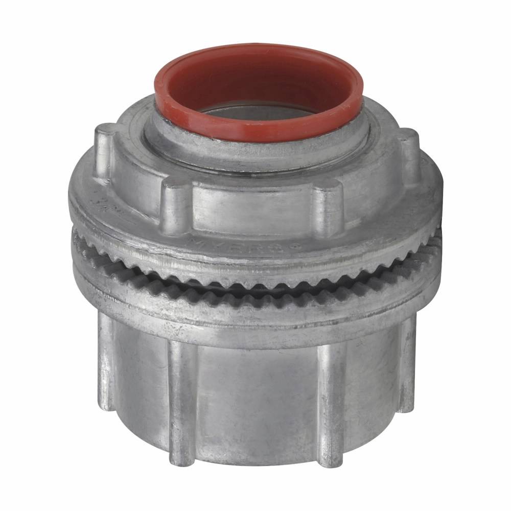 EATON Crouse-Hinds Myers™ Scru-Tite® ST 2 Basic Vibration Proof Threaded Conduit Hub, 3/4 in, For Use With Rigid/IMC Conduit, Zinc, Polished Nickel/Polished Chrome