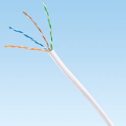 Panduit® PUR5C04BL-U Type CMR Cat 5e Flame Retardant Copper Cable, Carton Packaging, 80 VAC, (8) Conductors 24 AWG Conductor U/UTP Bare Copper Conductor, 1000 ft L
