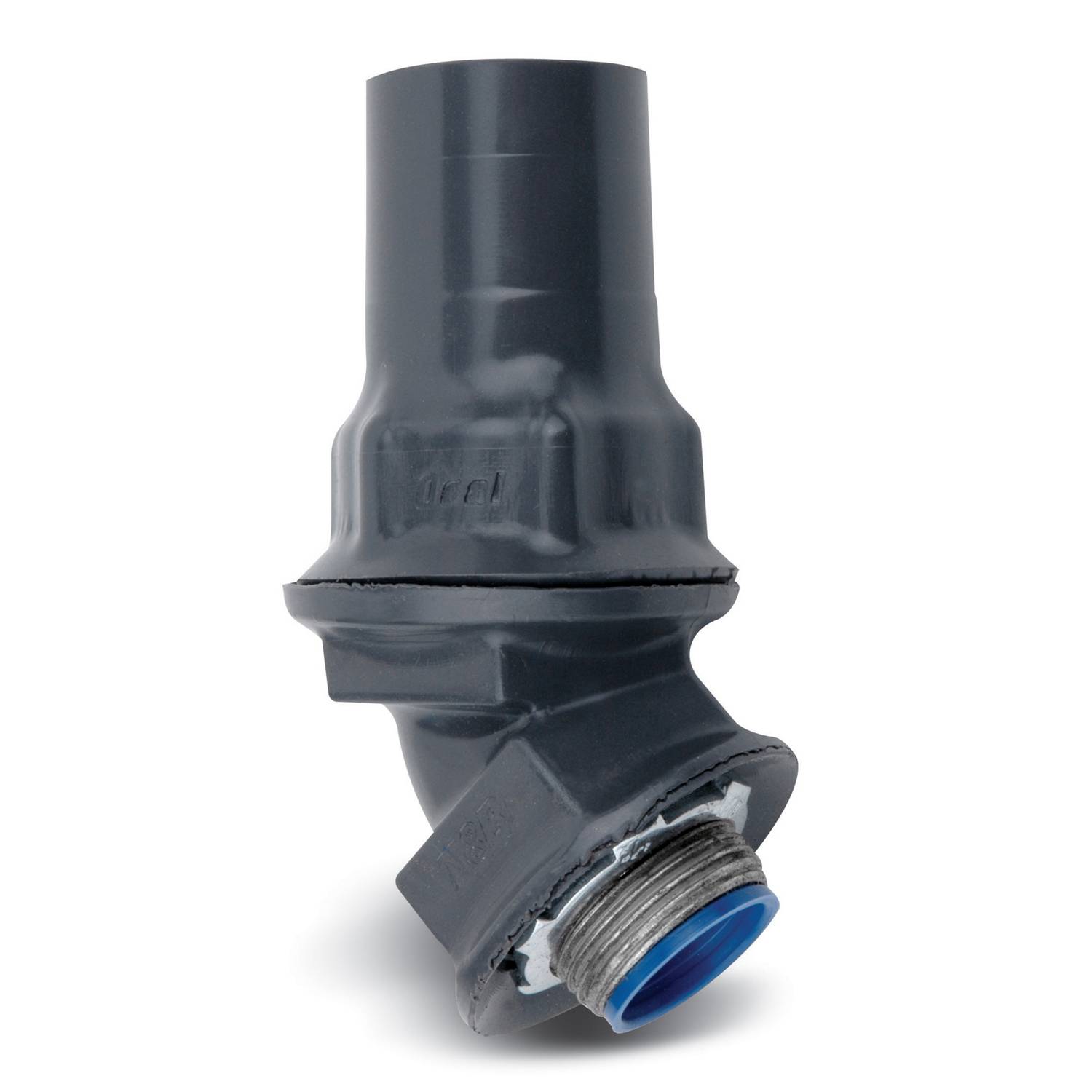 Ocal® ST11/245-G Liquid Tight Conduit Connector, 1-1/2 in Trade, 45 deg, Steel, PVC Coated