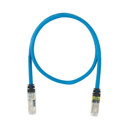 Panduit® PanView iQ™ 10Gig™ PVQ-ES6X3MBU Patch Cord, Cat 6A/Class EA, 26 AWG S/FTP Copper Conductor, 9.84 ft L Cord, Blue