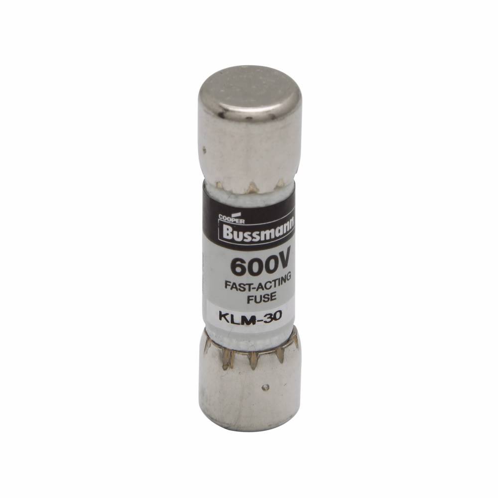 Bussmann Limitron™ KLM-25 Fast Acting Low Voltage Midget Supplemental Fuse, 25 A, 600 VAC/VDC, 100000 A AC/50000 A DC Interrupt, Class: Supplemental, Cartridge Body