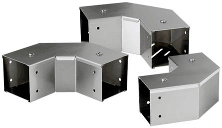 nVent HOFFMAN Clean Tray® CT22PEFCNT90SS F23 Perforated Elbow With Front Cover, 2 in W Tray, 90 deg, 304 Stainless Steel