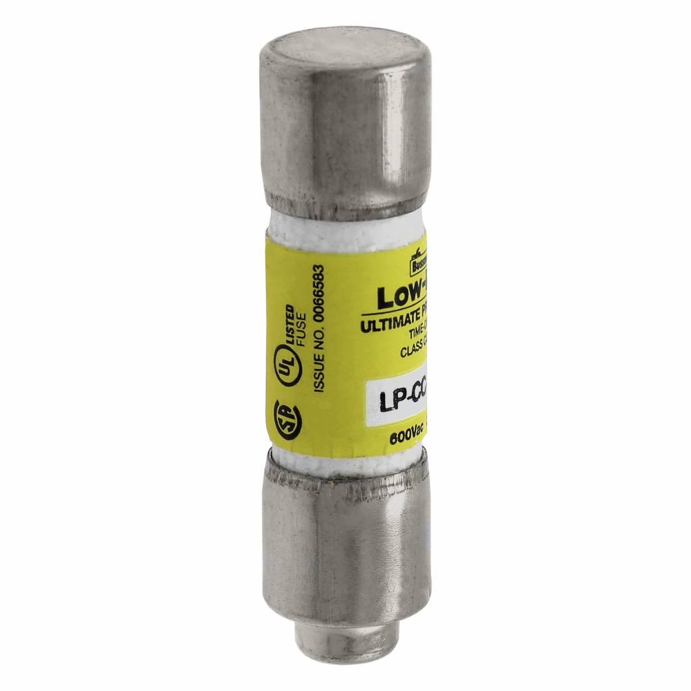 Bussmann Low-Peak™ LP-CC-1-1/2 Current Limiting Time Delay Fuse, 1.5 A, 600 VAC/300 VDC, 20/200 kA Interrupt, CC Class, Cylindrical Body