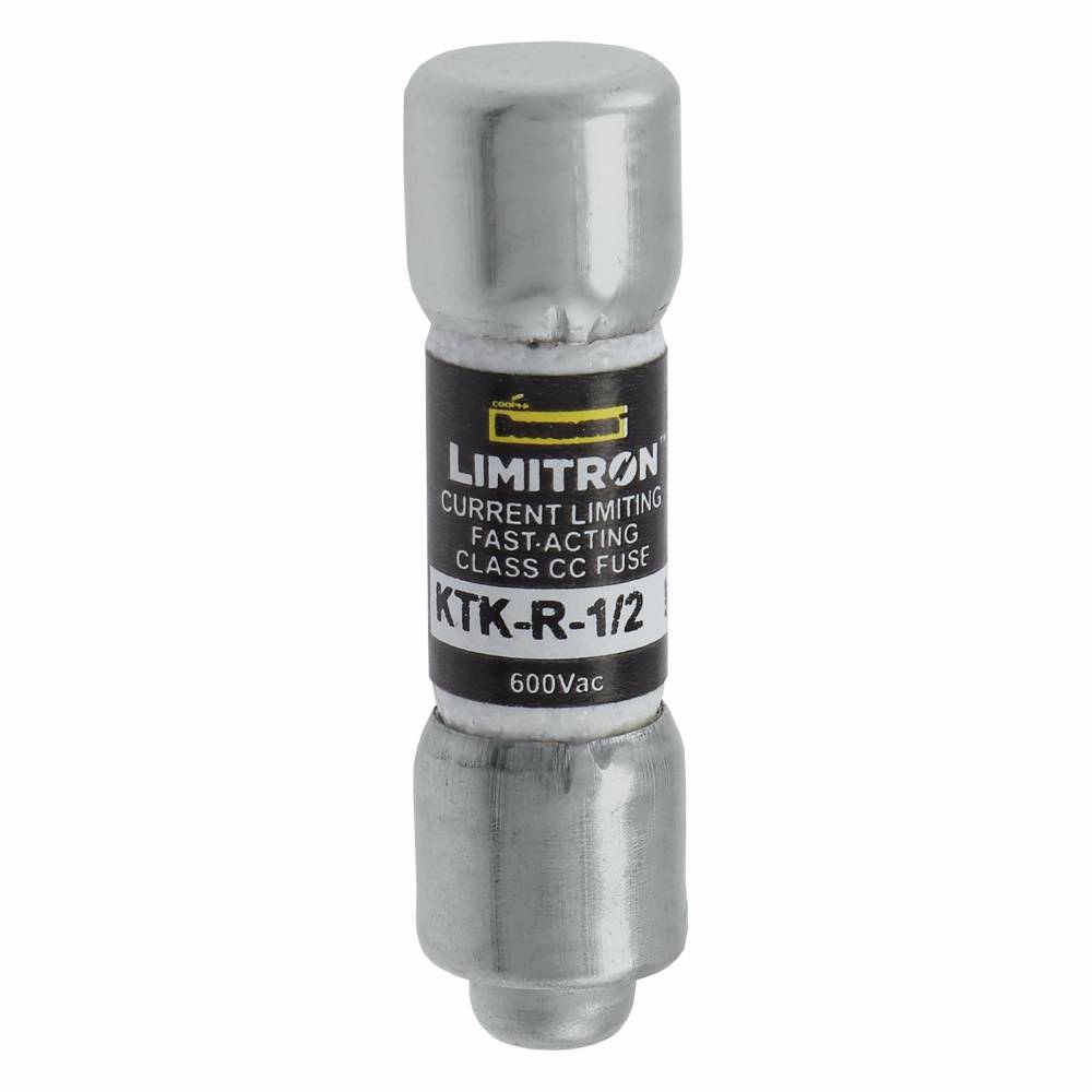 Bussmann Limitron™ KTK-R-1/2 Fast Acting Fuse, 0.5 A, 600 V, 200 kA Interrupt, CC Class, Cylindrical Body