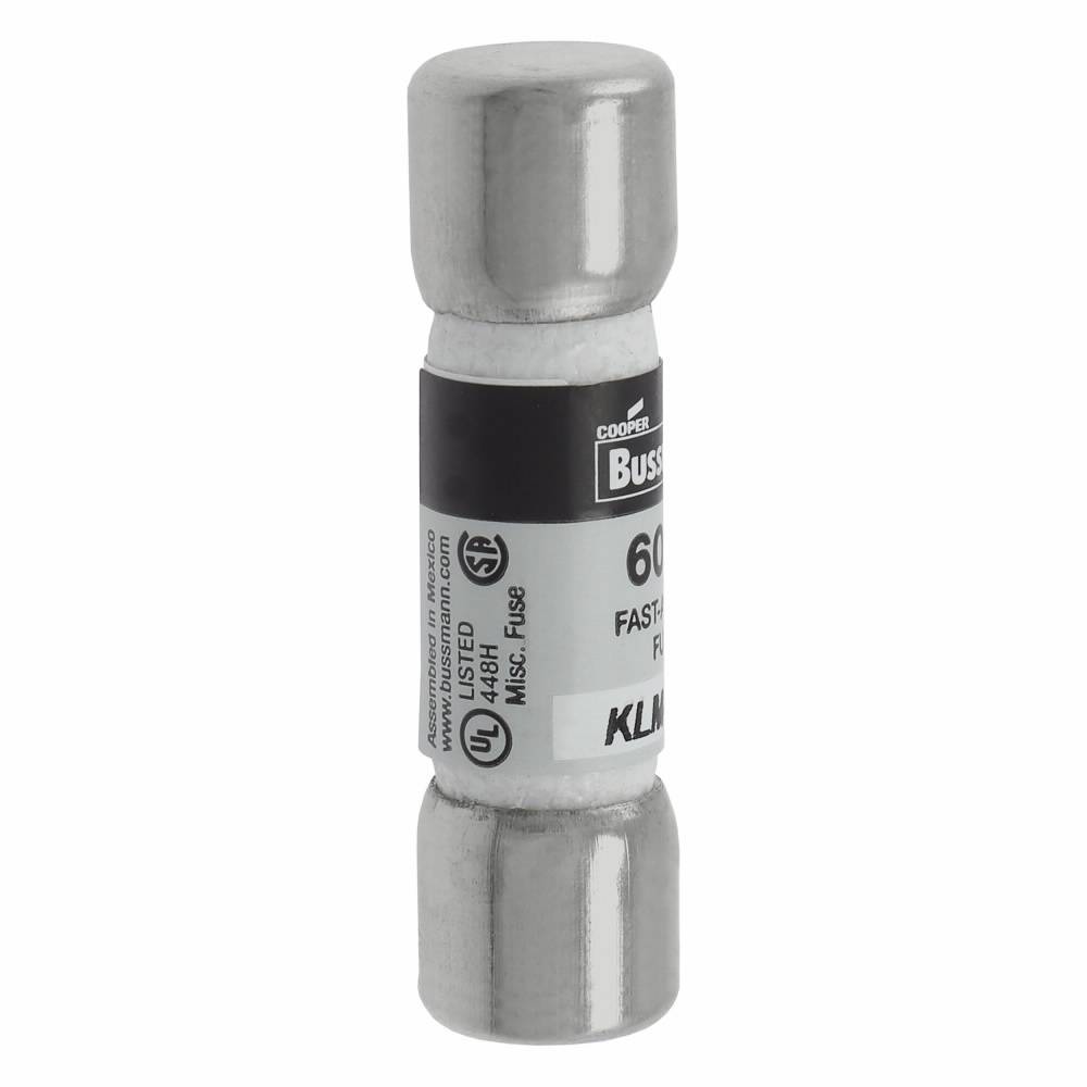 Bussmann KLM-20 Fast Acting Fuse, 20 A, 600 VAC/VDC, 100/50 kAIC Interrupt, Class: Supplemental, Cartridge Body