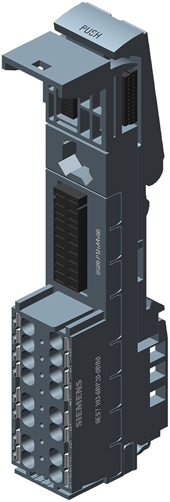 Siemens SIPLUS 6AG11936BP207BB0 ET 200SP BU Type B0 Push-In Terminal PLC Base Unit w/ (4) AUX Terminals, 110/230 VAC, 24 VDC Line