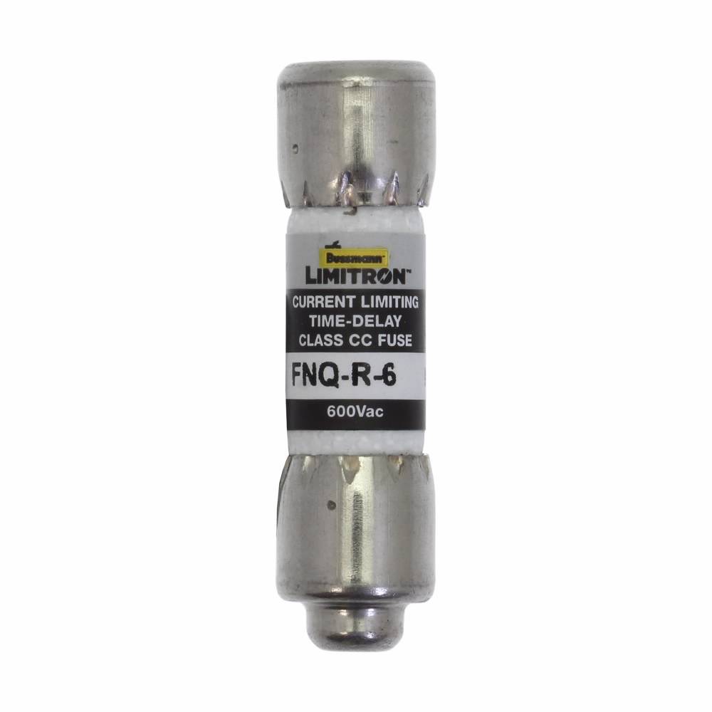 Bussmann Limitron™ CC-Tron® FNQ-R-6 Advanced Protection Current Limiting High Inrush Low Voltage Time Delay Fuse, 6 A, 600 V, 200 kA Interrupt, CC Class, Cartridge Body