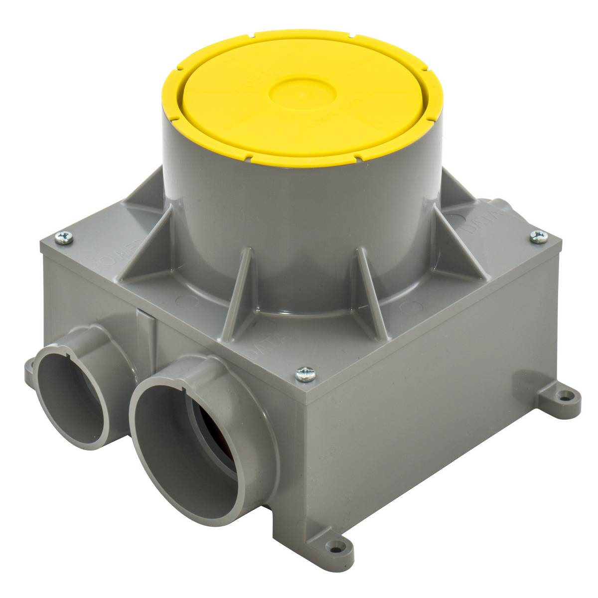 PREMISE WIRING SystemOne™ CFBS1R4PFB Fully Adjustable Concrete Floor Box, Plastic, 67 cu-in Capacity, 7.85 in L x 7.85 in W x 4.48 in H