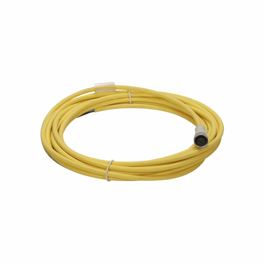 EATON CSDS4A3RY2205 Global Plus Photoelectric Sensor Cordset, 4-Pin Euro (Micro) Straight Female Connector, 16.4 ft L Cable