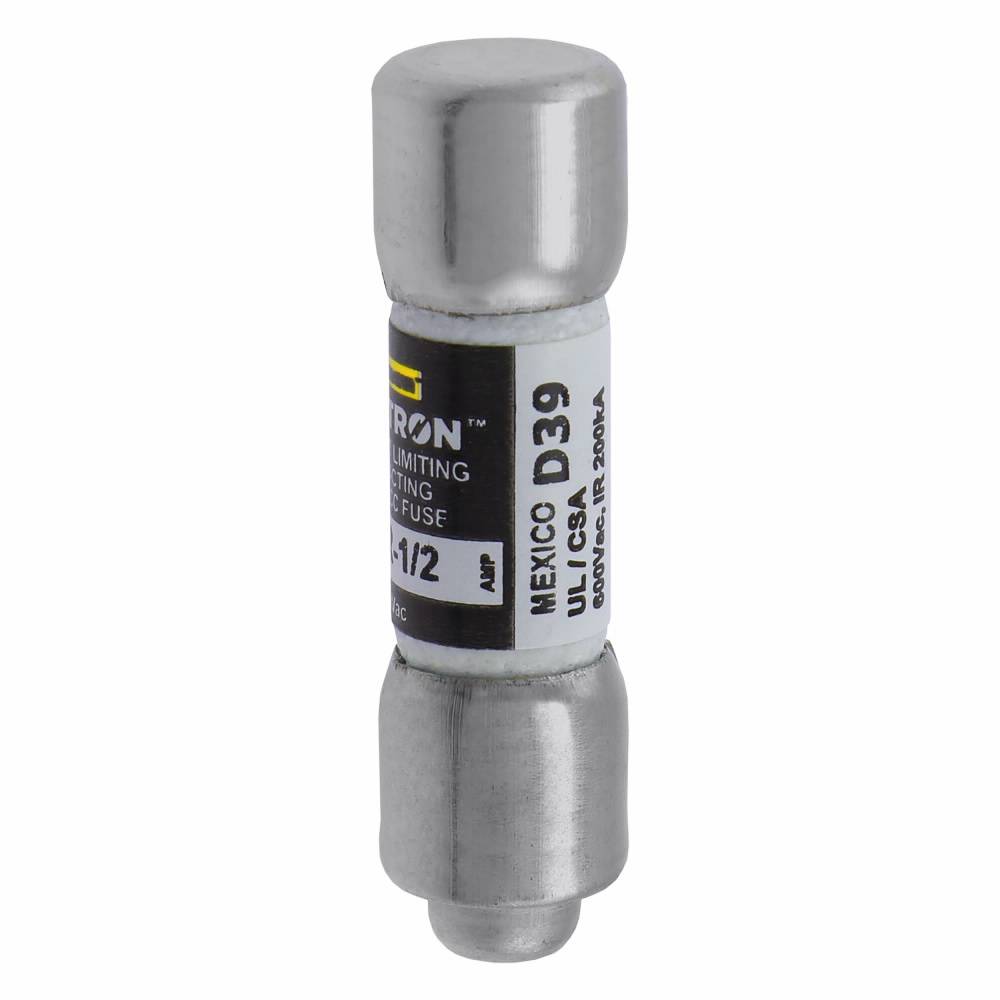 Bussmann Limitron™ KTK-R-1/2 Fast Acting Fuse, 0.5 A, 600 V, 200 kA Interrupt, CC Class, Cylindrical Body