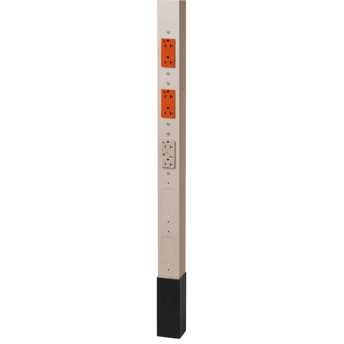 PREMISE WIRING HBLPP10SOW 19-Strands Pre-Wired Service Pole, (3) Receptacles, (1) Knockout Capacity, 4 Outlets, 10 ft 2 in L x 2.13 in W, Aluminum