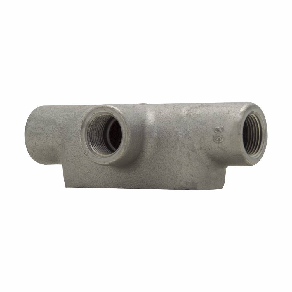 EATON Condulet® T37 Type T Conduit Outlet Body, 1 in Hub, 7 Form, 14.5 cu-in Capacity, Feraloy® Iron Alloy, Aluminum Acrylic Painted/Electro-Galvanized