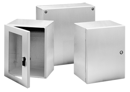nVent HOFFMAN INLINE™ LWC204015SS6 A54S Window Door Instrumentation Enclosure, 200 mm L x 400 mm W x 150 mm D, NEMA 4/4X/12/IP66 NEMA Rating, 316L Stainless Steel
