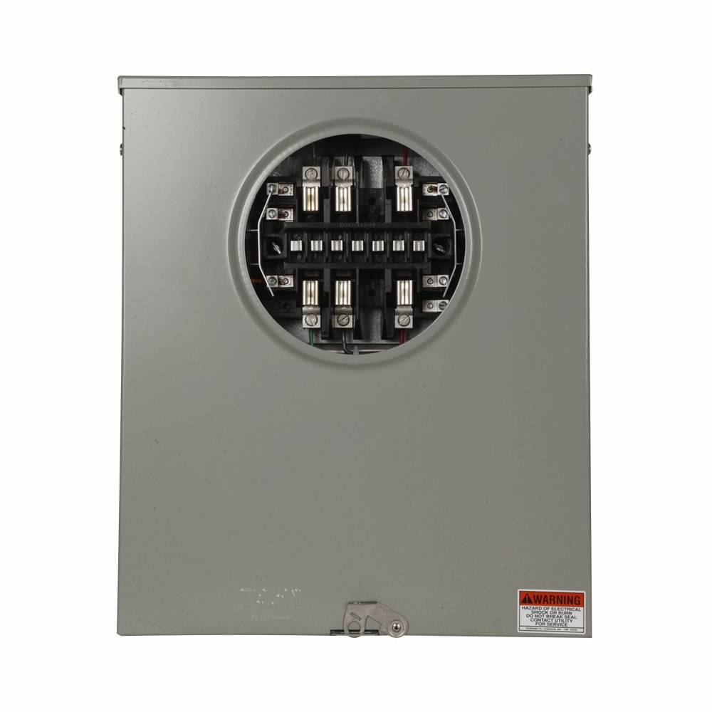 EATON 1007003CCH 1-Position 4-Wire Instrument Rated Meter Socket, 600 VAC, 20 A, 3 ph Phase
