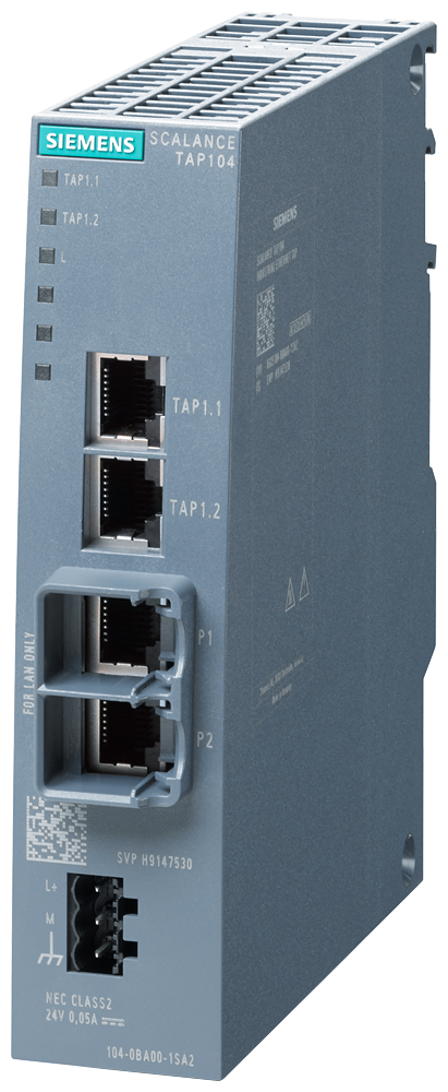 Siemens 6GK51040BA001SA2 SCALANCE TAP104 Test Access Port, RJ-45 Antenna, 2 Ports, DIN Rail/Wall Mount