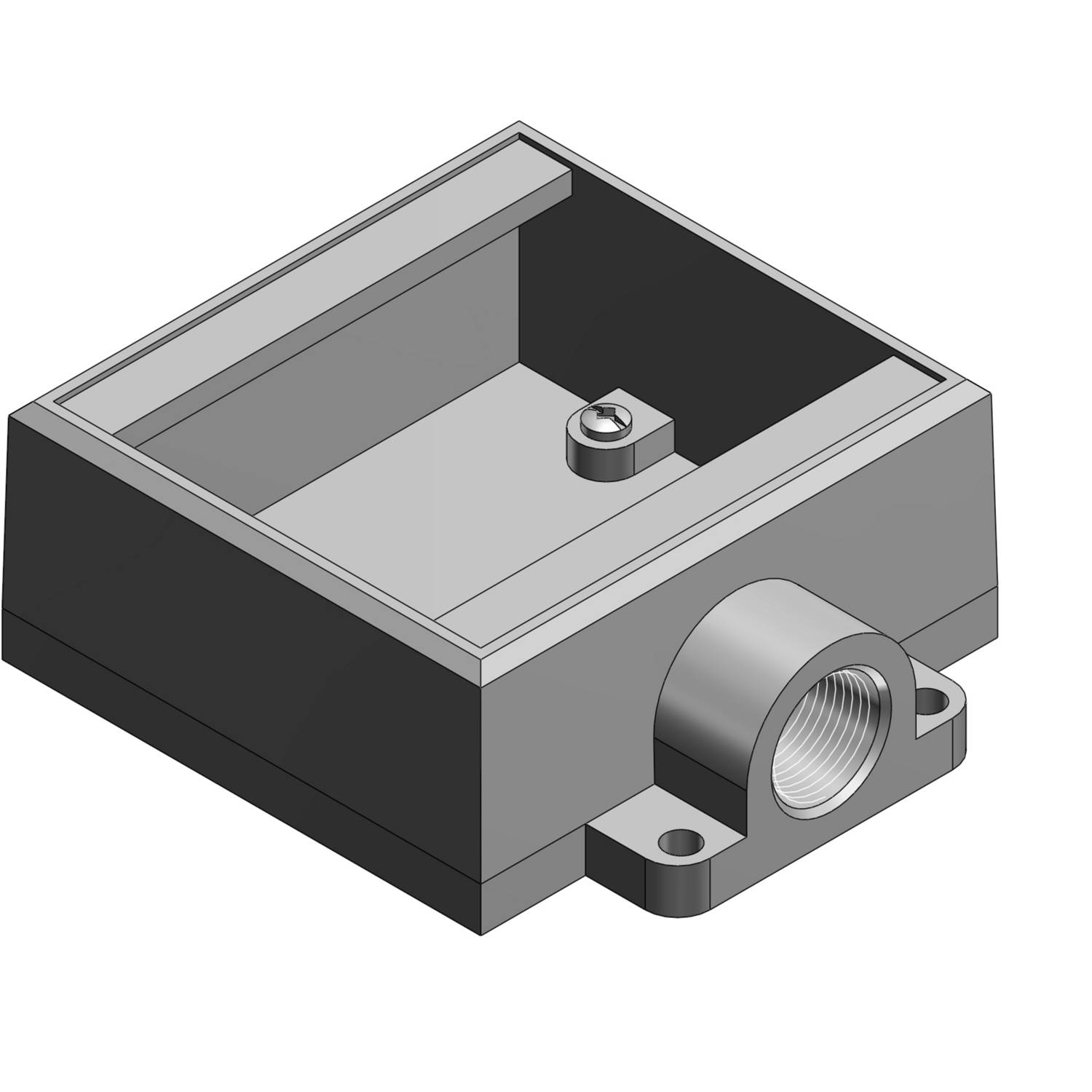 T&B® FS12-TB Type FS Dead End Shallow Style Cast Device Box, Iron Alloy, 2 Gangs, 1 Outlets, 1 Knockouts, 4-5/8 in W x 2-13/16 in D x 4-9/32 in H