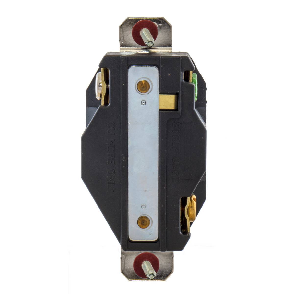 EATON Wiring Devices Arrow Hart™ L530R Single Locking Receptacle, 125 VAC, 30 A, 2 Poles, 3 Wires, Black
