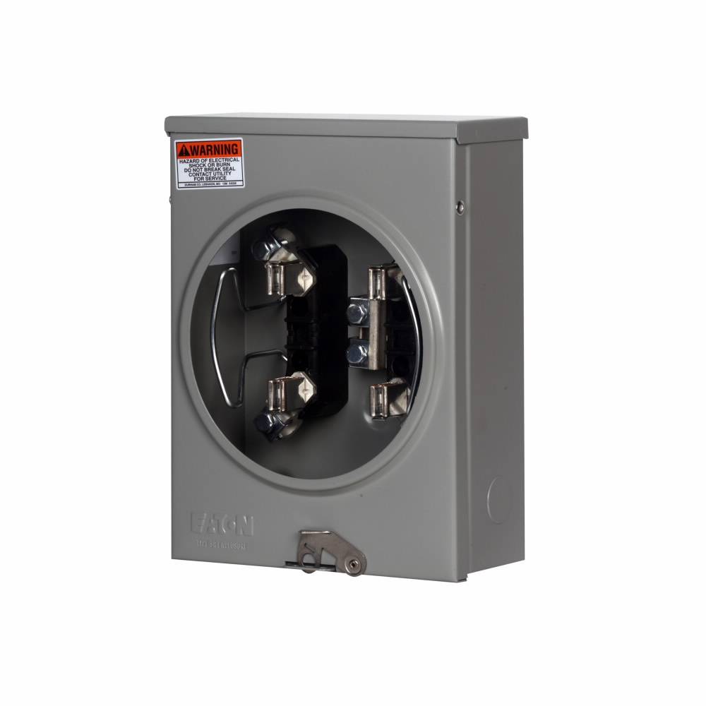 EATON Cutler-Hammer 1006385BCH 3-Wire 1-Position Residential Service Single Meter Socket, 600 VAC, 125 A, 1 Phase