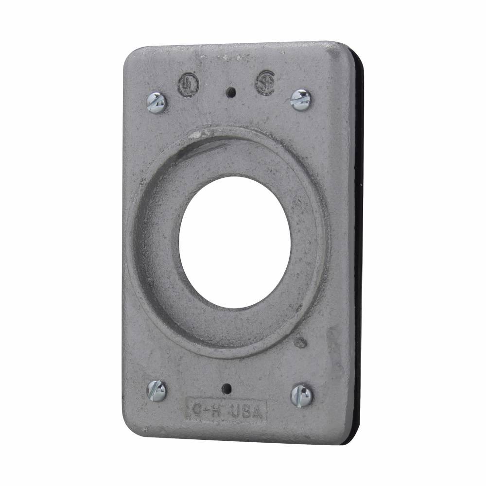 Crouse-Hinds DS21G Grounding Receptacle Electric Box Cover With Gasket, Feraloy Iron Alloy