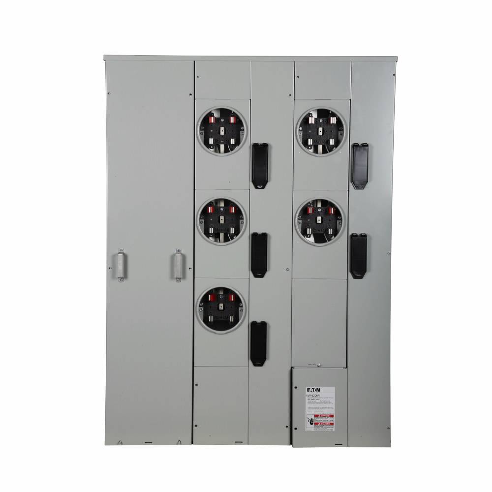 EATON 1MP5206R 3-Wire Group Metering Meter Pack, 125 A Self-Contained Socket, Underground Feed, 120/240 VAC, 600 A Bus