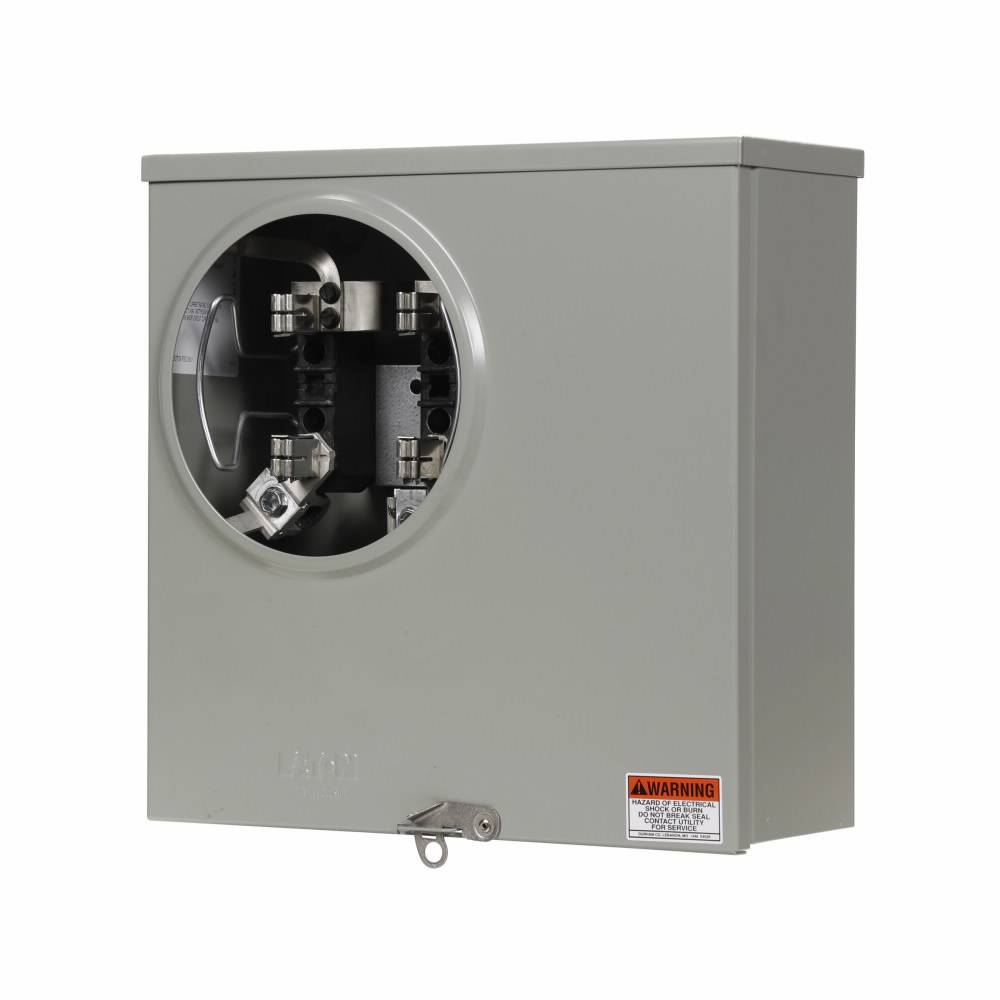 EATON Cutler-Hammer 1008819CH 3-Wire 1-Position Residential Service Single Meter Socket With Horn Bypass, 600 VAC, 200 A, 1 Phase