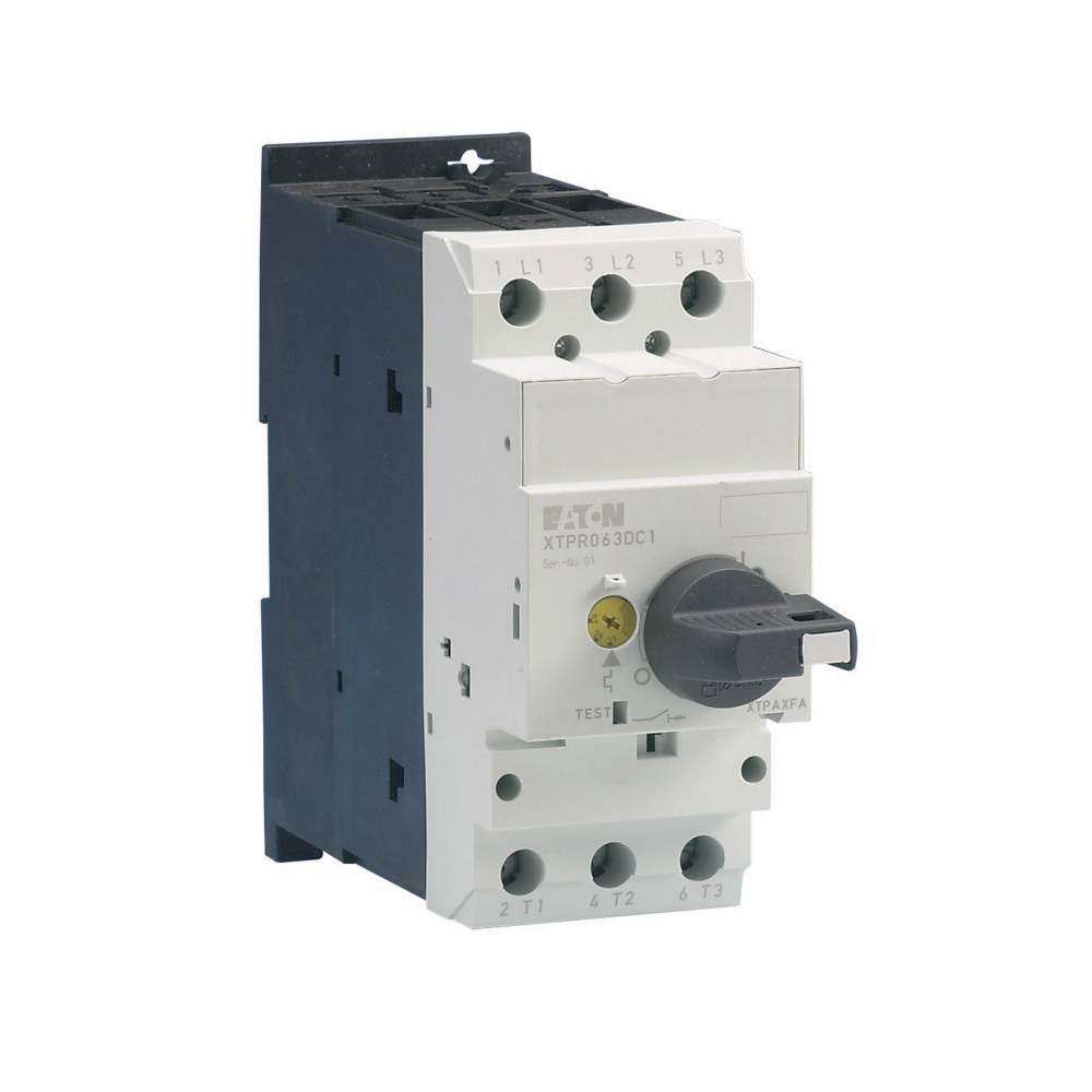 EATON XTPR063DC1 XT Series D Frame Motor Protector, Rotary/On/Off Action, 1 Poles, NEMA 1/2/IP20 Enclosure
