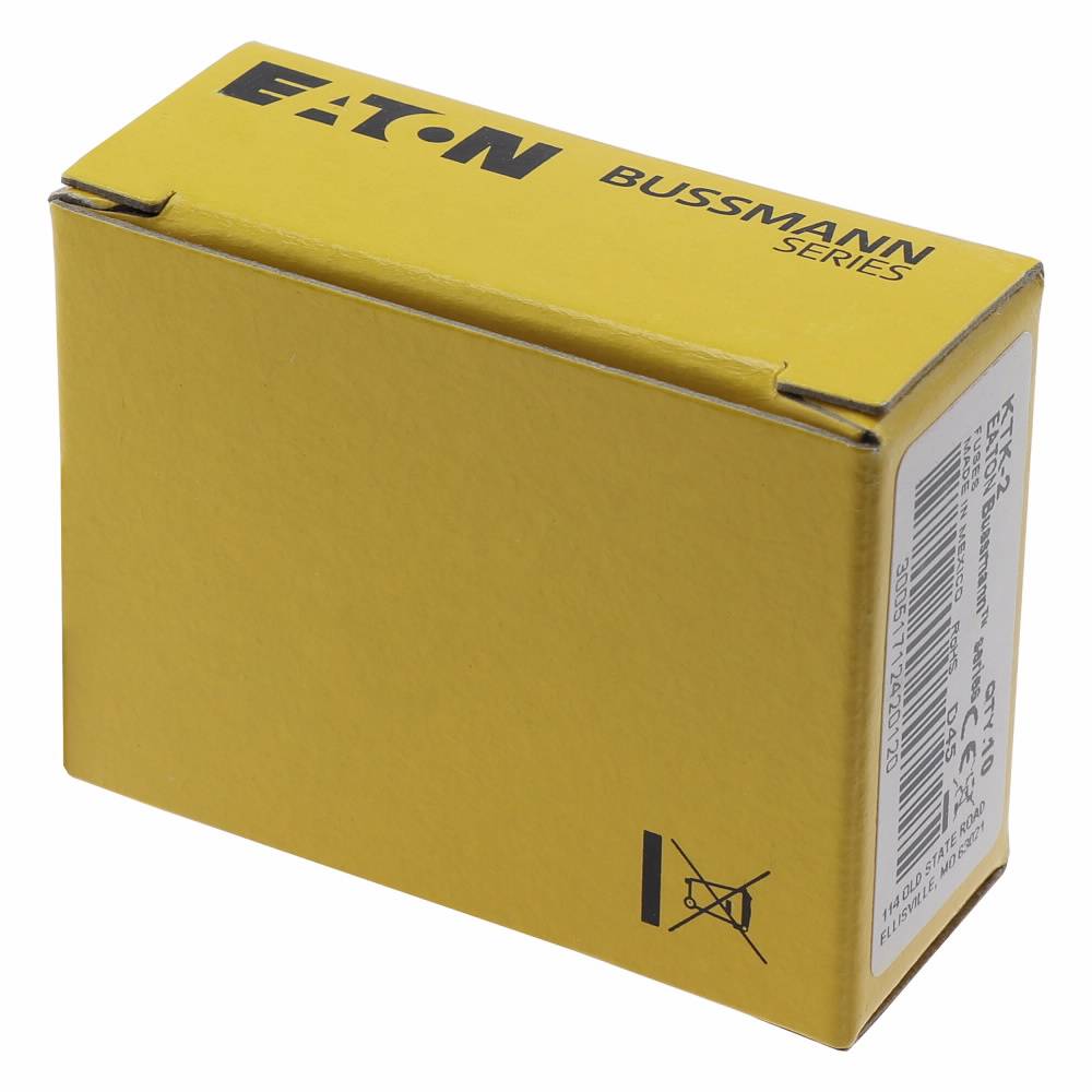 Bussmann Limitron™ KTK-2 Fast Acting Midget Fuse, 2 A, 600 VAC, 100000 A Interrupt, Class: Supplemental, Cylindrical Body