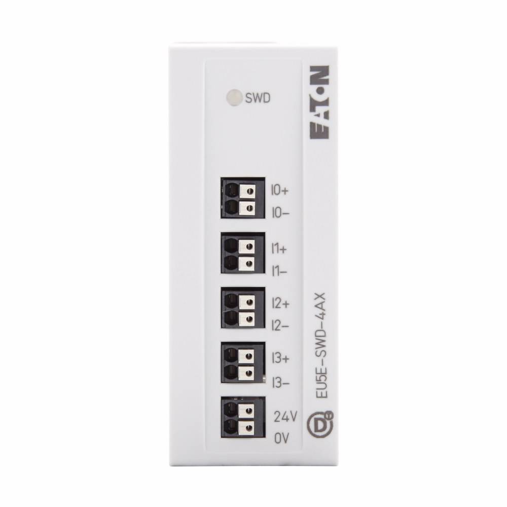 EATON EU5E-SWD-4AX 8-Pole Input/Output SmartWire Pilot Device Module, 4 Inputs, 2 kV Signal Range, 12 bit Resolution, +/-0.5 % Accuracy
