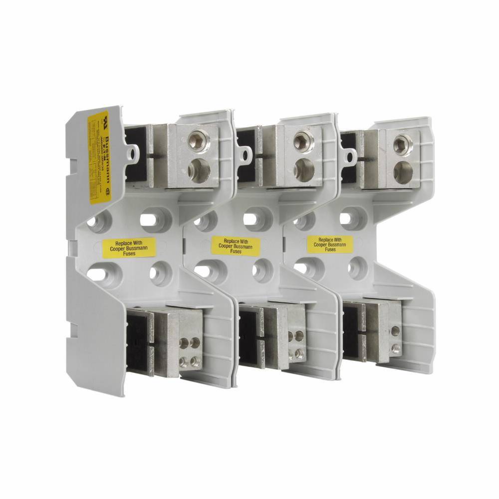 Edison JM60400-3MW26 JM600 Fuse Block, 600 VAC, 225 to 400 A, J Class, 6 AWG to 350 kcmil Wire, 3 Poles