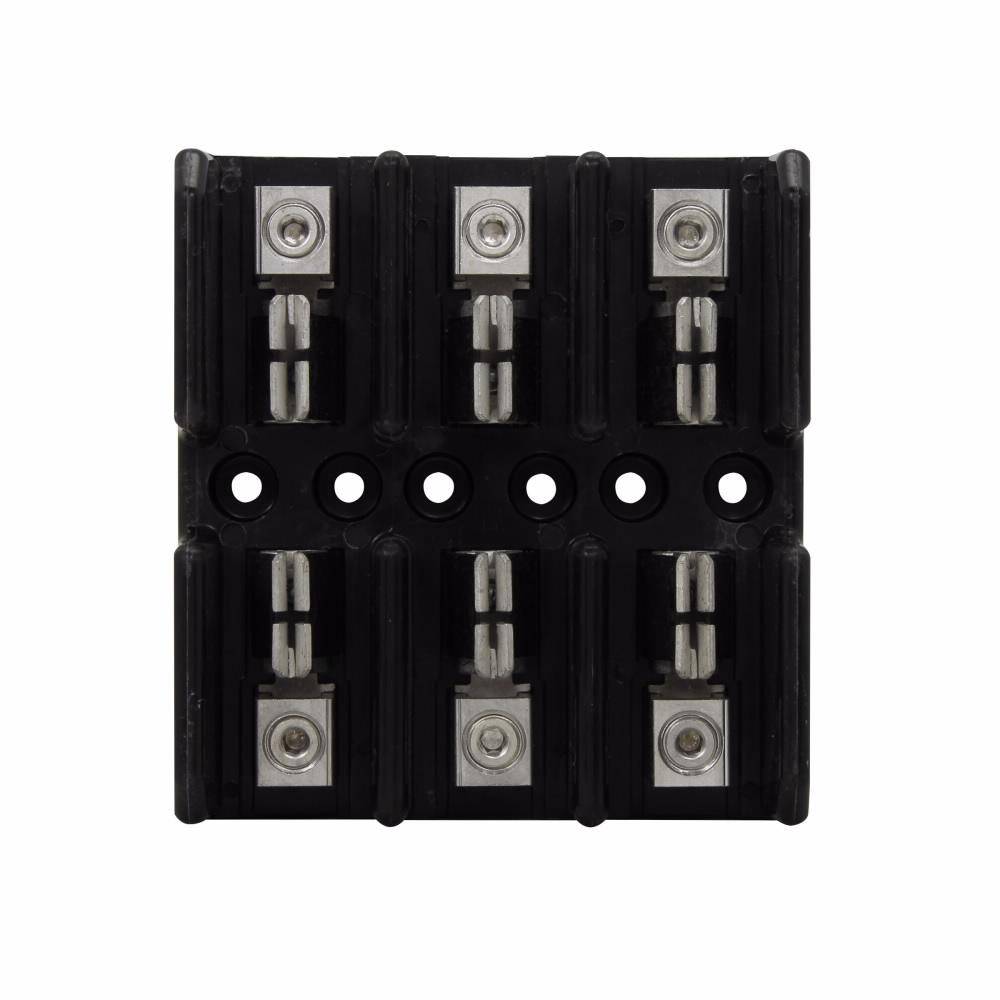 Edison T30100-3CR Open Power Fuse Block With Reinforced Spring, 300 VAC/VDC, 61 to 100 A, Class: T, 1/0 AWG Aluminum/Copper Wire, 3 Poles