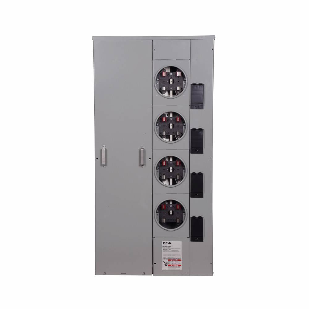 EATON 1MP4124R 3-Wire Group Metering Meter Pack, 125 A Self-Contained Socket, Underground Feed, 120/240 VAC, 400 A Bus
